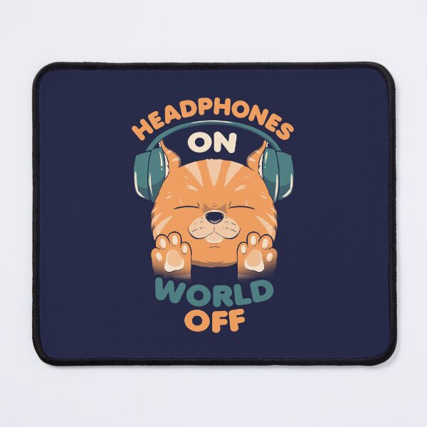 Item preview, Music Cat Headphones On World Off by Tobe Fonseca designed and sold by Tobe Fonseca®.
