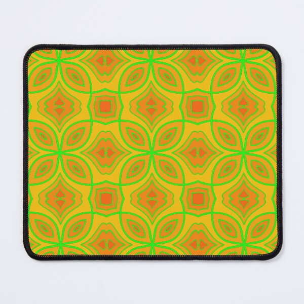 Item preview, Unique hand drawn geometric repeating pattern, yellows with neon green lines.  - WelshDesigns designed and sold by welshdesigns.