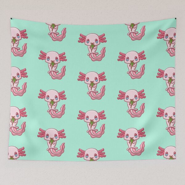 Item preview, Albino Axolotl Eating Seaweed designed and sold by NLDStudios.