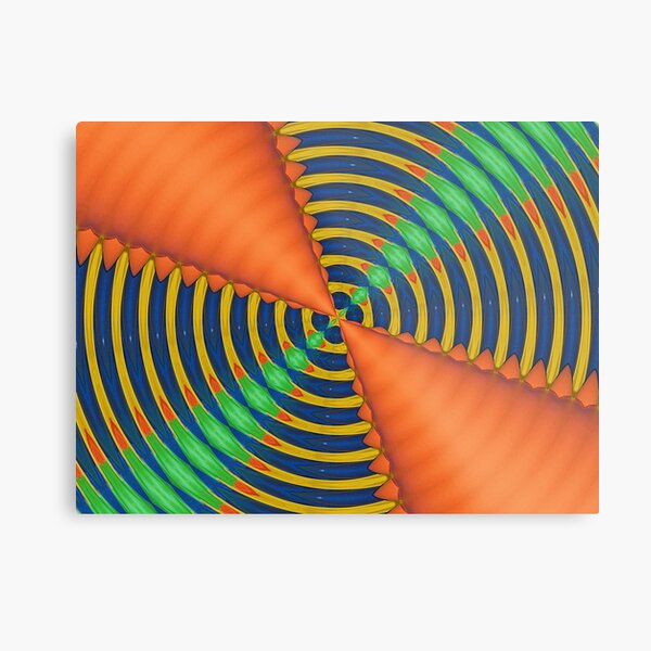 Orange Blue and Green Kaleidoscope Metal Print