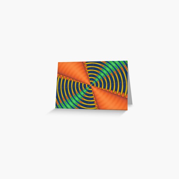 Orange Blue and Green Kaleidoscope Greeting Card