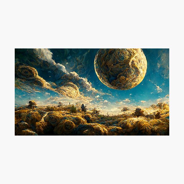 Ciel avec planète dans le style réaliste inspiré de Van Gogh Impression photo