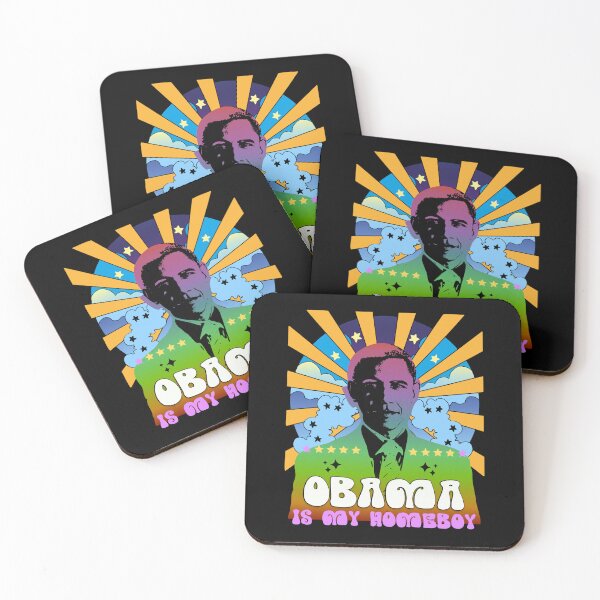 Item preview, Retro Groovy Barack Obama is my Homeboy Psychedelic Trippy Hippie Vibes 60s 70s Aesthetic Art designed and sold by Cymphonyskar.