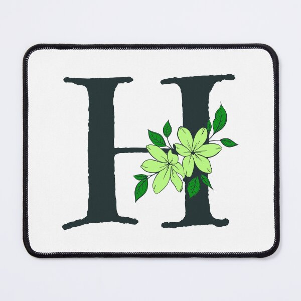 Item preview, Green floral H monogram designed and sold by Coffee Lifestyle.