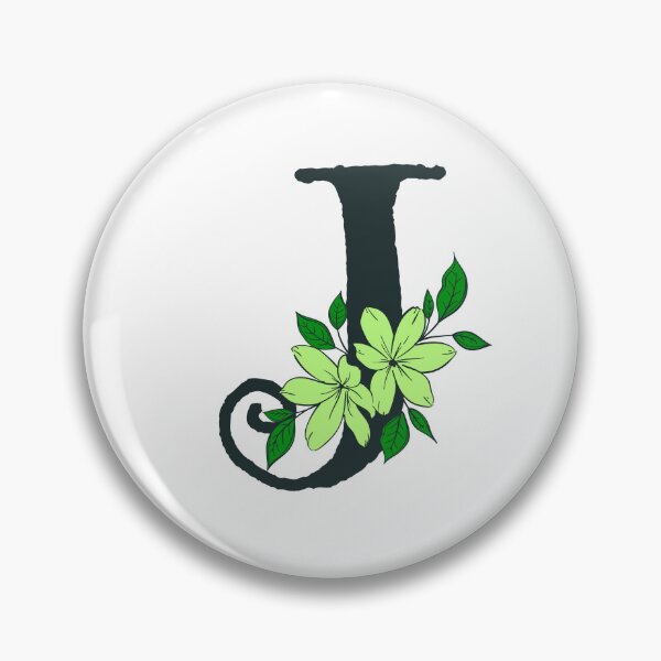 Item preview, Green floral J monogram designed and sold by Coffee Lifestyle.