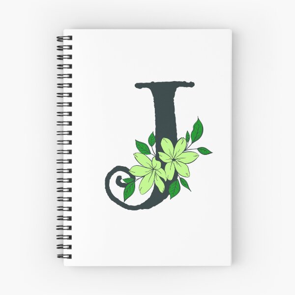 Aperçu de l'œuvre Monogramme J floral vert créée et vendue par Coffee Lifestyle.