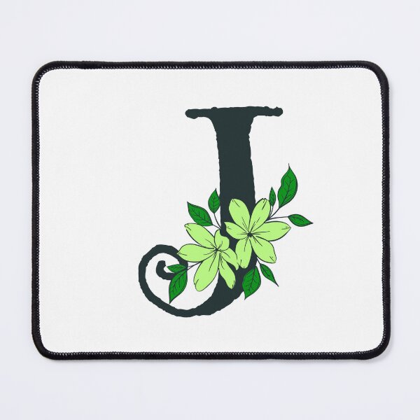 Item preview, Green floral J monogram designed and sold by Coffee Lifestyle.