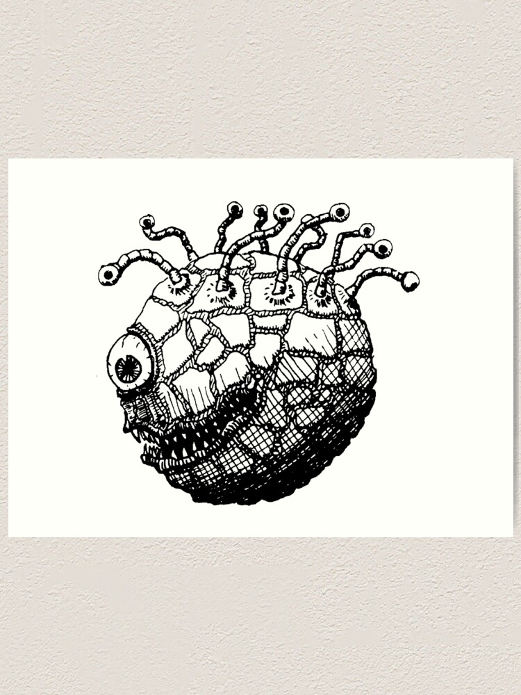 Old School Dnd Beholder Art Print For Sale By Grunglestore Redbubble