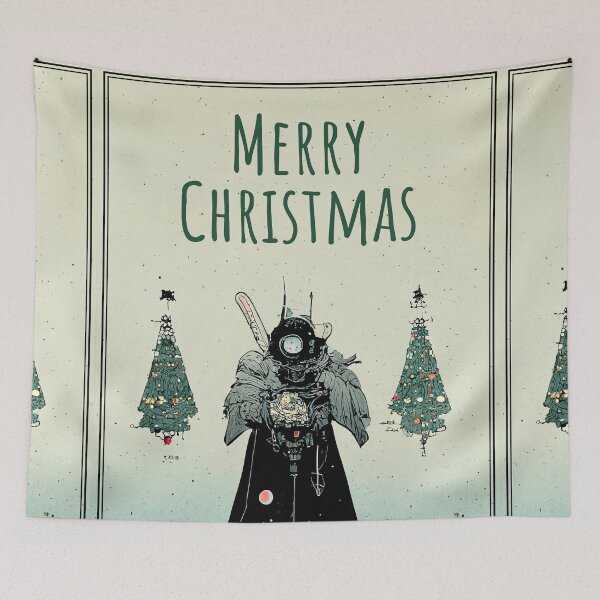 Item preview, Cyberpunk Dystopian Christmas Greeting designed and sold by JinxedMonster.