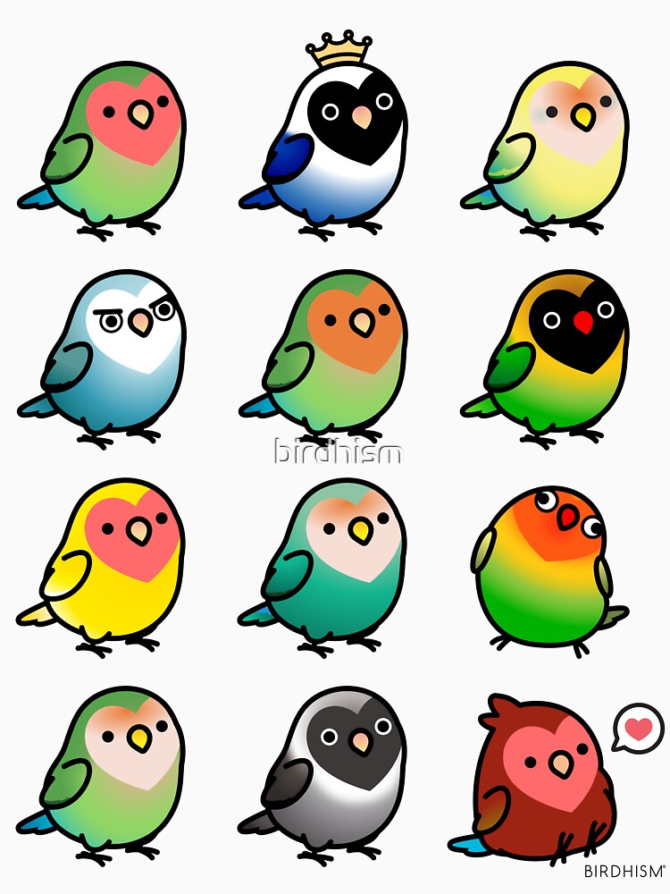 Chubby Lovebirds by birdhism