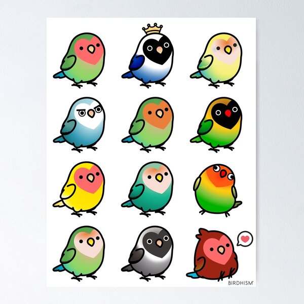 Item preview, Chubby Lovebirds designed and sold by birdhism.