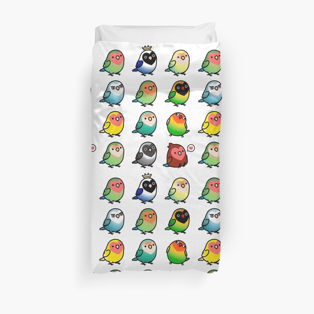 Chubby Lovebirds Duvet Cover