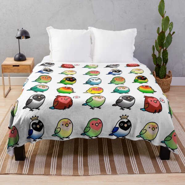 Chubby Lovebirds Throw Blanket