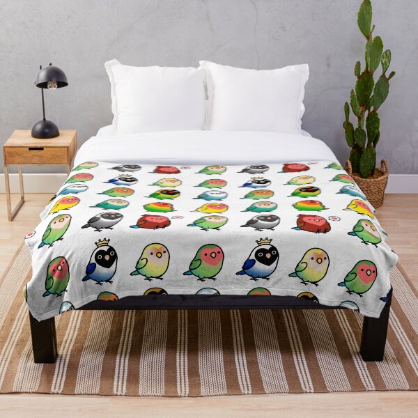 Chubby Lovebirds Throw Blanket