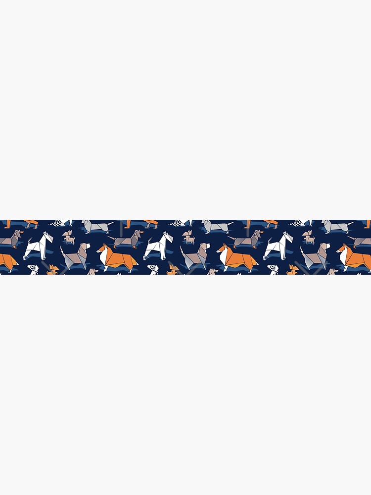 Origami doggie friends // oxford blue background paper Chihuahuas Dachshunds Corgis Beagles German Shepherds Collies Poodles Terriers Dalmatians by SelmaCardoso