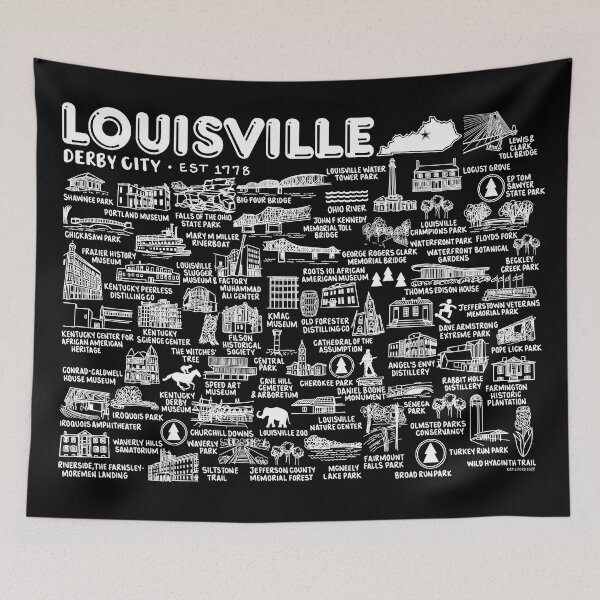 Item preview, Louisville KY Map  designed and sold by fiberandgloss.