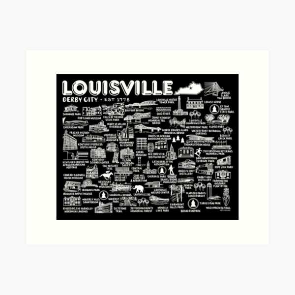 Item preview, Louisville KY Map  designed and sold by fiberandgloss.