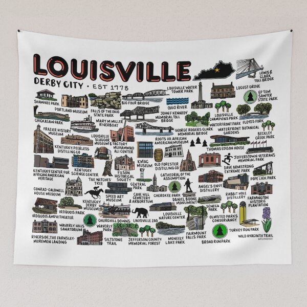 Item preview, Louisville Kentucky Map Art designed and sold by fiberandgloss.