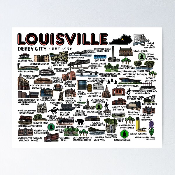 Louisville Kentucky, retro poster, kentucky, vintage city poster, kentucky  print, louisville poster, louisville ky poster - AliExpress