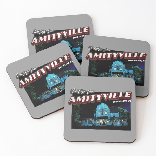 Item preview, The Amityville Horror Inspired 'Greetings from Amityville' Vintage / Retro Postcard Weathered Design designed and sold by Mercy Apparel.