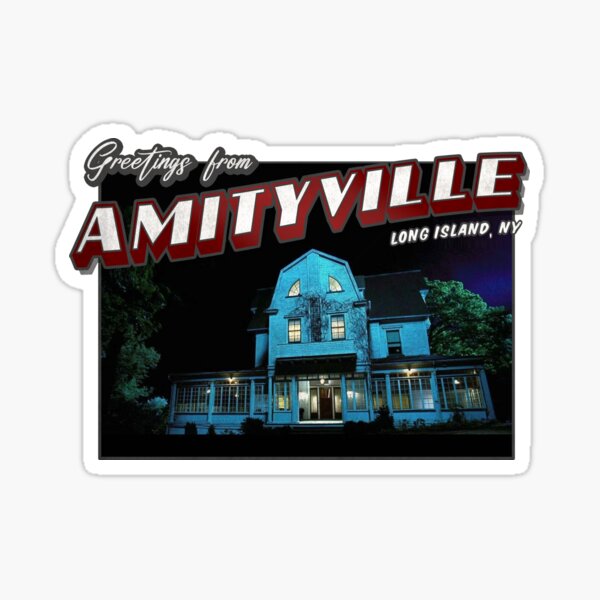 Item preview, The Amityville Horror Inspired 'Greetings from Amityville' Vintage / Retro Postcard Weathered Design designed and sold by Mercy Apparel.