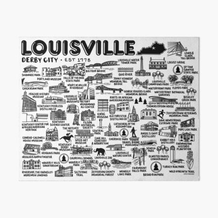 Louisville Kentucky City Map Art Print