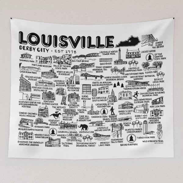 Item preview, Louisville Kentucky Map Art designed and sold by fiberandgloss.