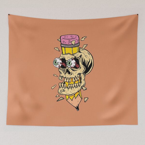Item preview, skull broken with a pencil designed and sold by si3iy.