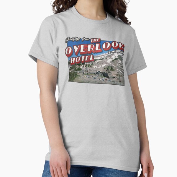 Item preview, The Shining Inspired 'Greetings from The Overlook Hotel' Vintage / Retro Postcard Weathered Design designed and sold by Mercy Apparel.