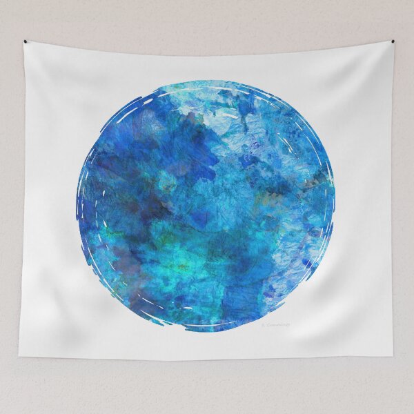 Item preview, Blue Opal Moon Art Blue And White designed and sold by Sharon Cummings Art.