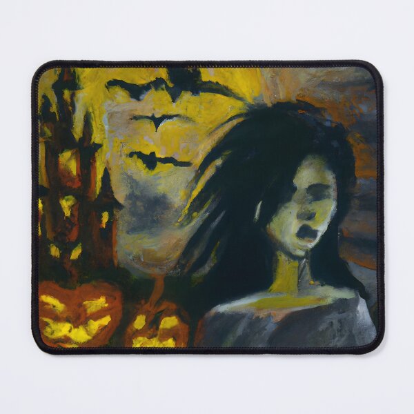 Item preview, Spooky Girl in Front of Castle - Halloween designed and sold by priddypaintings.