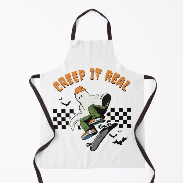 Item preview, Funny Halloween Creep It Real Retro Skateboarding Ghost designed and sold by ibeargifts.