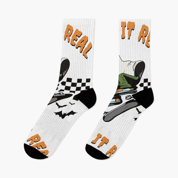 Item preview, Funny Halloween Creep It Real Retro Skateboarding Ghost designed and sold by ibeargifts.