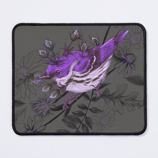 Item preview, Setophaga cerulea + Purple Thistles designed and sold by Ether hocromic.