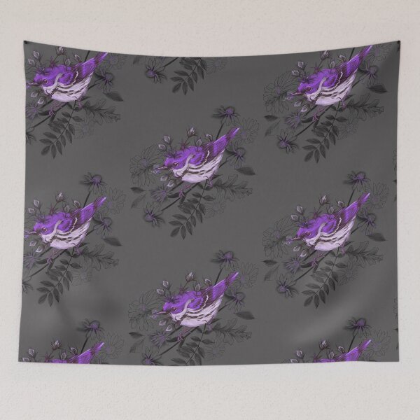 Item preview, Setophaga cerulea + Purple Thistles designed and sold by Ether hocromic.