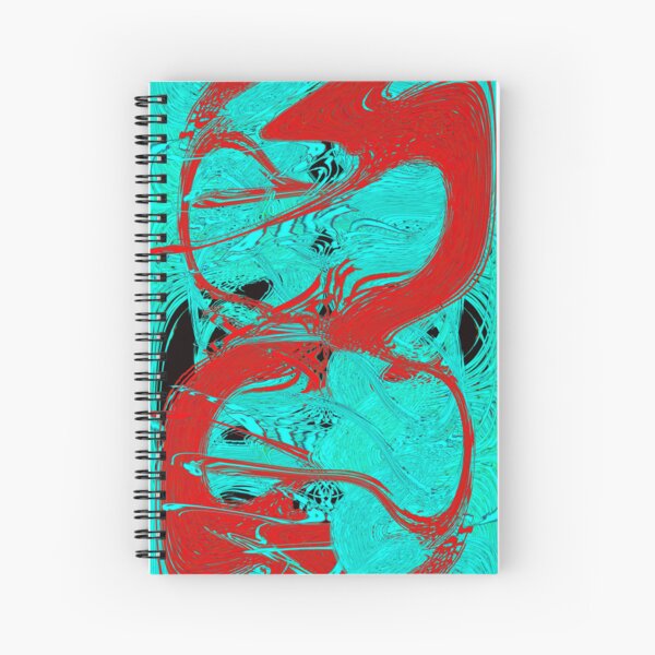 Abstract design in Red and Blue by Adelaide Artist Avril Thomas Spiral Notebook