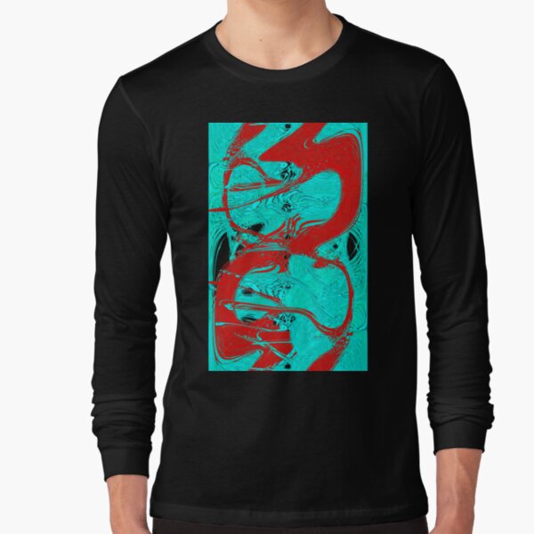 Abstract design in Red and Blue by Adelaide Artist Avril Thomas Long Sleeve T-Shirt