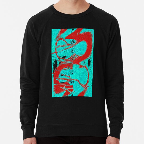Abstract design in Red and Blue by Adelaide Artist Avril Thomas Lightweight Sweatshirt