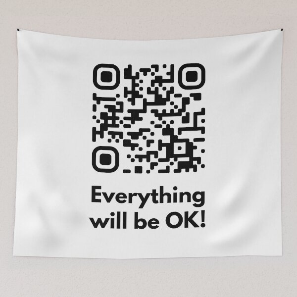 Artikelvorschau, Everything will be OK! mit QR-Code entworfen und verkauft von abroadDesigns.