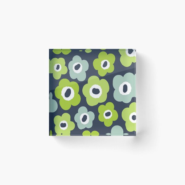 Item preview, Iconic Bold Scandinavian Floral Pattern in Green and Blue designed and sold by Deutschic.