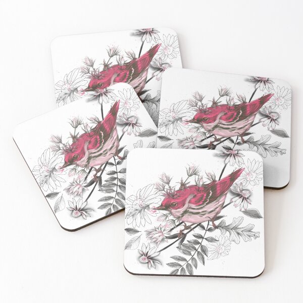Item preview, Setophaga cerulea + Thistles Pink designed and sold by Ether hocromic.