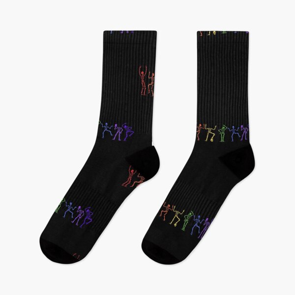 Item preview, Dancing Skeletons LGBTQ Gay Pride Halloween Spooky Skull Parade Black Dark Indie designed and sold by ibeargifts.