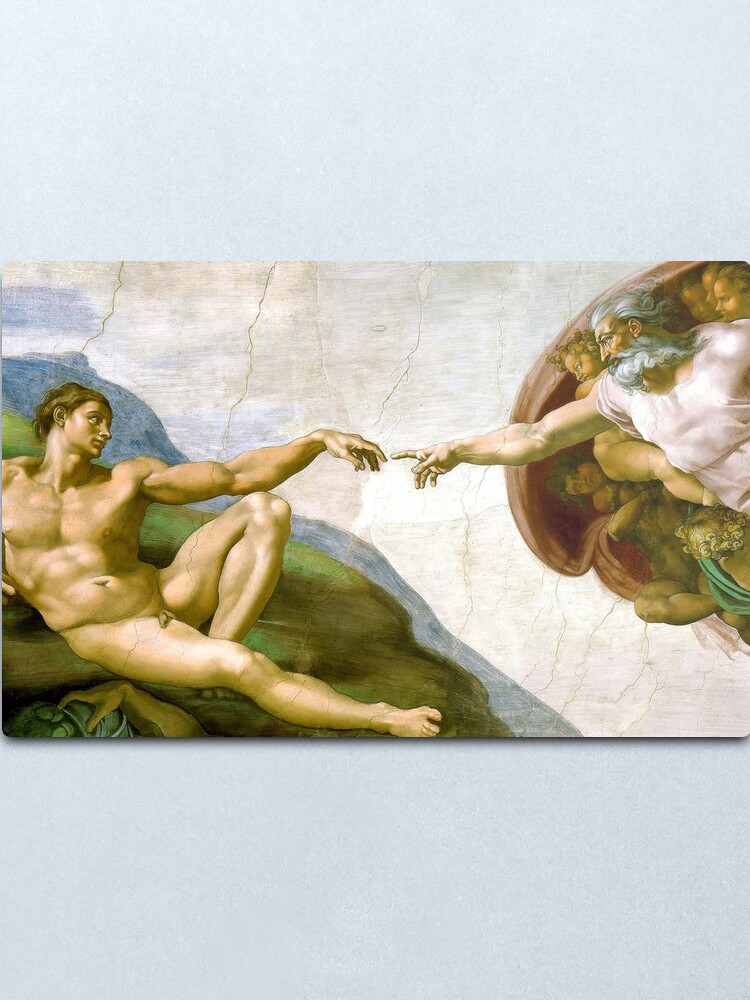 Touch Of God The Creation Of Adam Close Up Michelangelo 1510 Genesis Ceiling Sistine Chapel Rome Metal Print