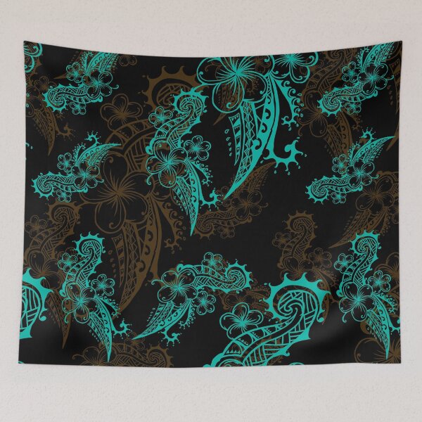 Item preview,  Vintage Hawaiian Ocean Teal Dress Print 3422 designed and sold by sunnthreads.