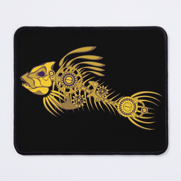 Item preview, Steampunk skeleton fish in gold designed and sold by Wonder & Whimsy.