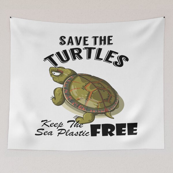 Item preview,  Save the turtles keep the sea plastic free shirts, Save the turtles keep the sea plastic free masks, Save the turtles keep the sea plastic free stickers  designed and sold by Poussyarts.
