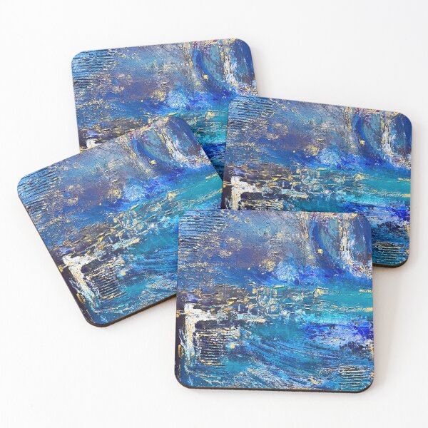 Item preview, Abstract Blue Painting, Textured Painting, "Lost Times" designed and sold by Dorsadaf M.