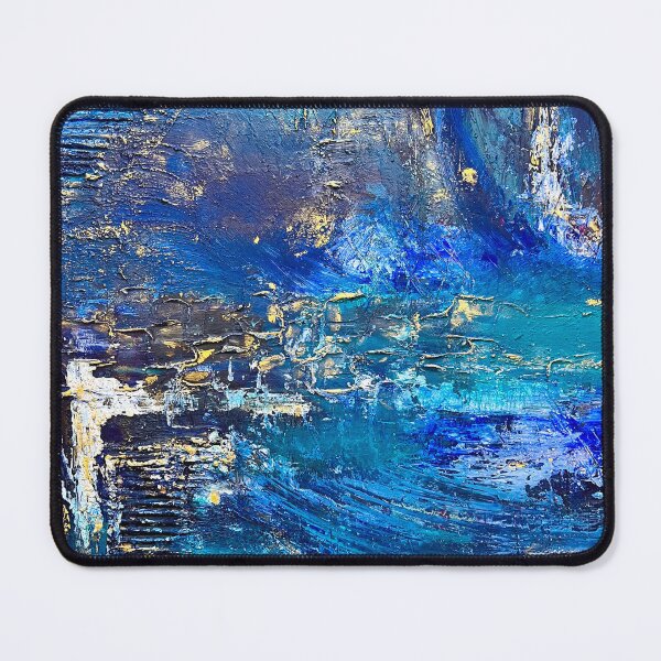 Item preview, Abstract Blue Painting, Textured Painting, "Lost Times" designed and sold by Dorsadaf M.