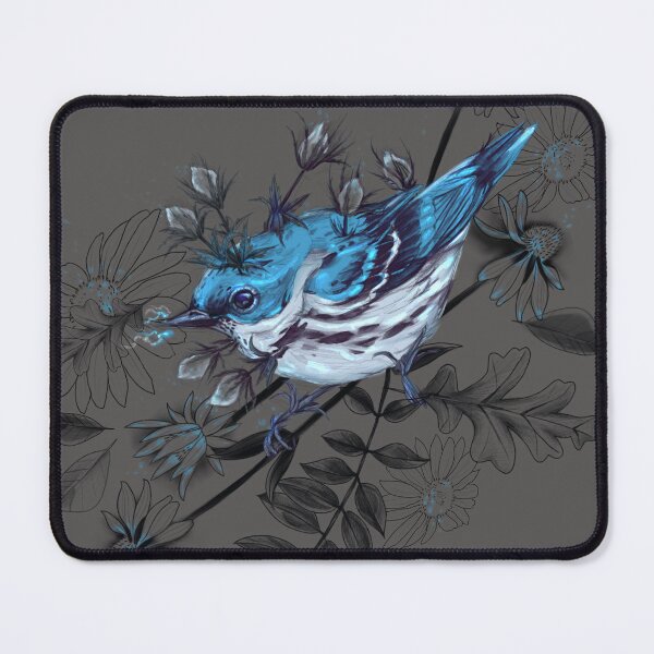 Item preview, Setophaga cerulea + Blue Thistles designed and sold by Ether hocromic.