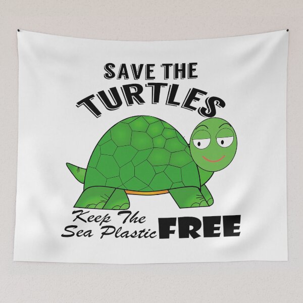 Item preview, Save the turtles keep the sea plastic free shirts, Save the turtles keep the sea plastic free masks, Save the turtles keep the sea plastic free stickers  designed and sold by Poussyarts.